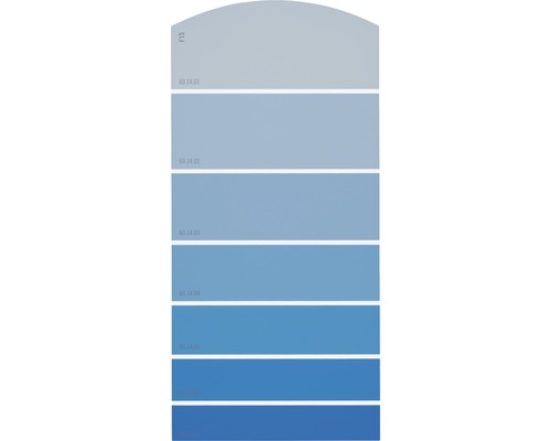 Farbmusterkarte Farbtonkarte F15 Farbwelt blau 21x10 cm