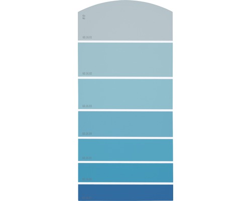 Farbmusterkarte Farbtonkarte F17 Farbwelt blau 21x10 cm