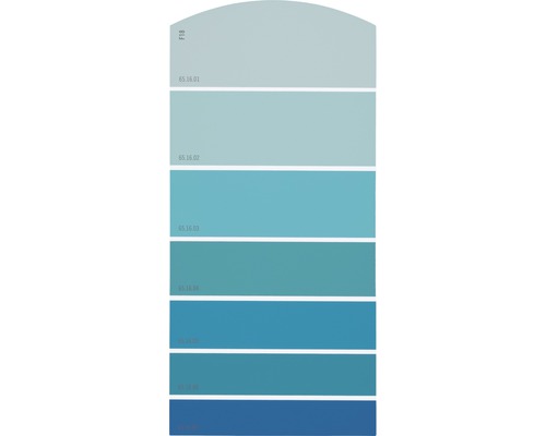 Farbmusterkarte Farbtonkarte F18 Farbwelt blau 21x10 cm