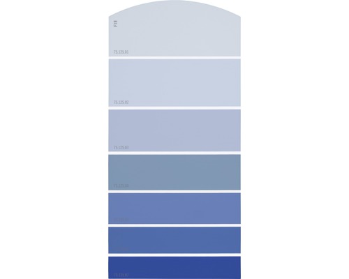 Farbmusterkarte Farbtonkarte F19 Farbwelt blau 21x10 cm