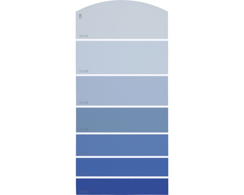 Farbmusterkarte Farbtonkarte F20 Farbwelt blau 21x10 cm