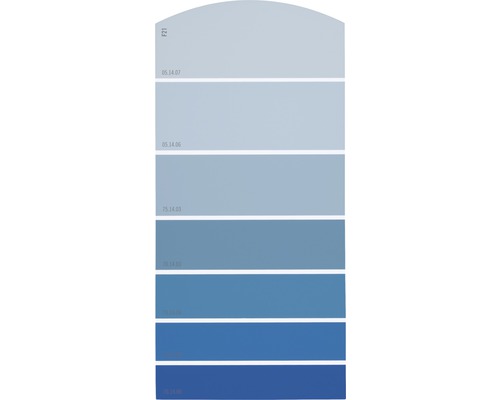 Farbmusterkarte Farbtonkarte F21 Farbwelt blau 21x10 cm