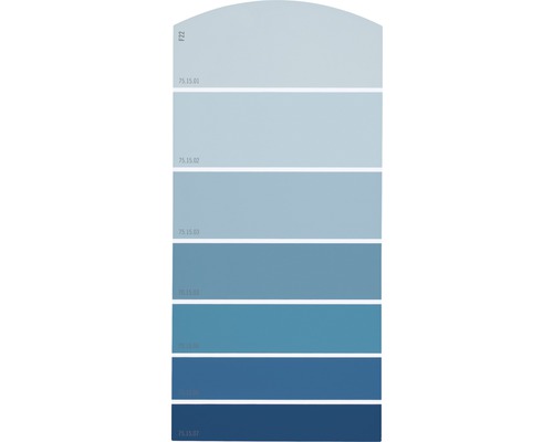 Farbmusterkarte Farbtonkarte F22 Farbwelt blau 21x10 cm