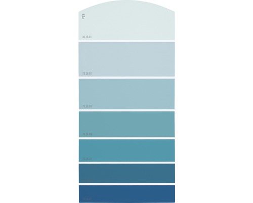 Farbmusterkarte Farbtonkarte F23 Farbwelt blau 21x10 cm