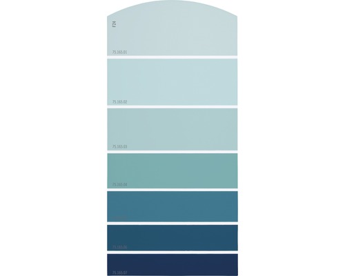 Farbmusterkarte Farbtonkarte F24 Farbwelt blau 21x10 cm