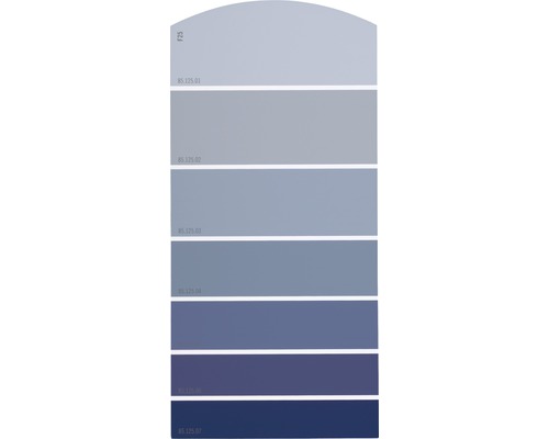 Farbmusterkarte Farbtonkarte F25 Farbwelt blau 21x10 cm
