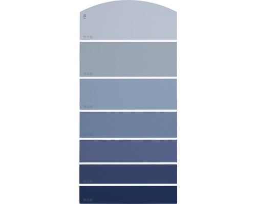 Farbmusterkarte Farbtonkarte F26 Farbwelt blau 21x10 cm