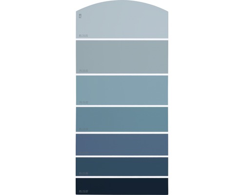 Farbmusterkarte Farbtonkarte F28 Farbwelt blau 21x10 cm