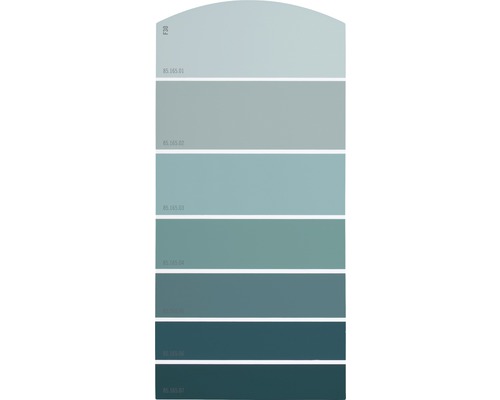 Farbmusterkarte Farbtonkarte F30 Farbwelt blau 21x10 cm
