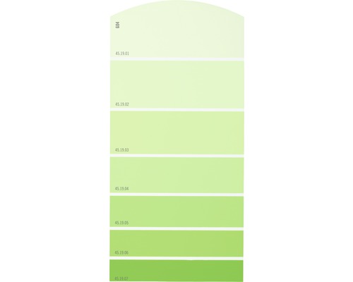 Farbmusterkarte Farbtonkarte G04 Farbwelt grün 21x10 cm