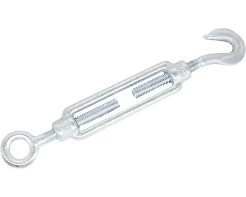 Spannschloss Pösamo mit Haken und Ösen Ø 12x125 mm Stahl galv. verzinkt 1 Stück Spanner mit Haken und Öse