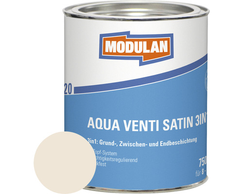 MODULAN 6220 Aqua Venti Lack Satin 3in1 RAL 9001 cremeweiß 750 ml