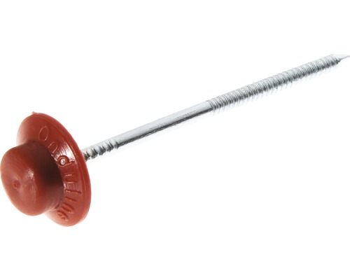 Onduline® Nägel für Bitumenplatten rot 65 mm x 2,8 mm Pack = 100 St Dachpappnagel mit Dichtscheibe