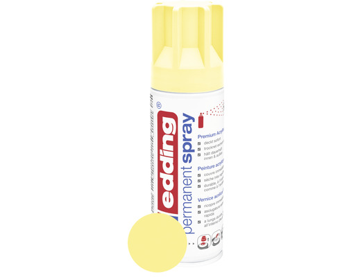 edding® Permanent Spray Sprühlack pastellgelb matt 200 ml Edding Permanent Spraydose mit Farbfeld