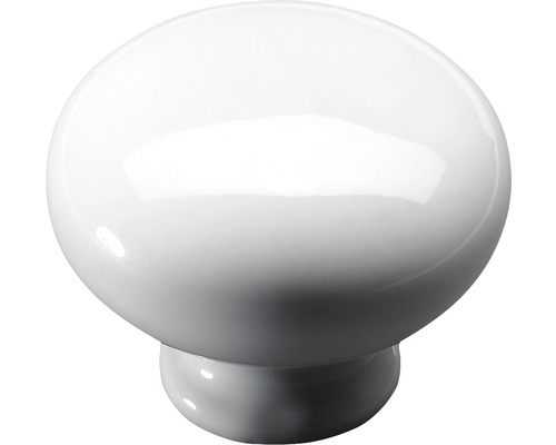 Porzellan Möbelknopf weiß ØxH 30/25,5 mm