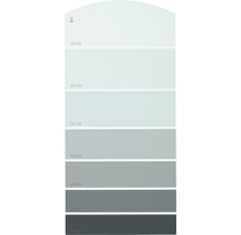 Farbmusterkarte mit verschiedenen Grautönen für die Wandgestaltung