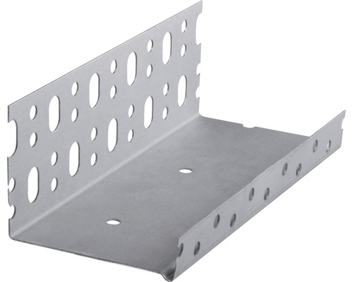 CATNIC Sockelprofil Aluminium für Dämmung 50 mm 2500 mm x 53 mm Gelochte Metallschiene zur Befestigung