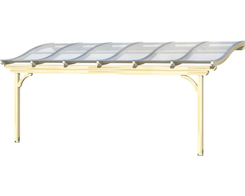 Holzcarport mit transparenter Bedachung