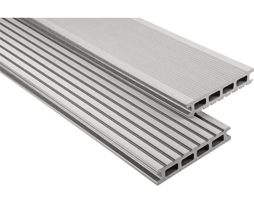 Konsta WPC Terrassendiele Primera grau gebürstet 26x145x3800 mm Terrassendielen aus Kunststoff im Detail