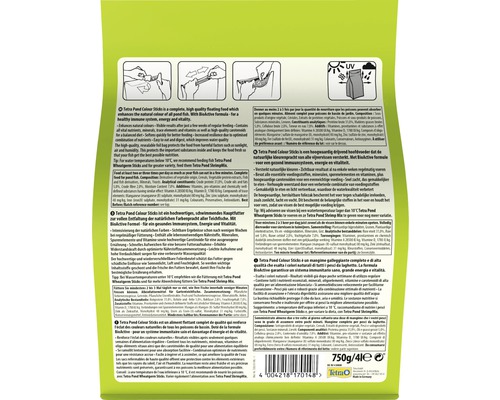 Tetra Pond Color Sticks Fischfutter, 750 Gramm Packung