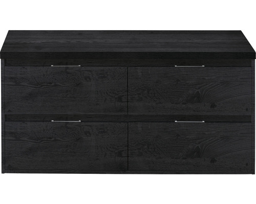 Waschtischunterschrank Sanox Porto Frontfarbe black oak 120 cm mit Waschtischplatte