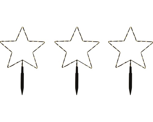 Drei leuchtende Stern-Gartenstecker