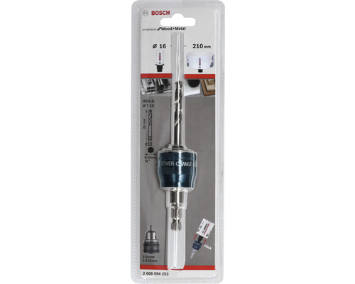 Bosch Power Change Schnellwechsel-Adapter mit Zentrierbohrer und Sechskantschlüssel