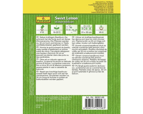 Samenpackung Süßes Zitronenbasilikum Ocimum basilicum