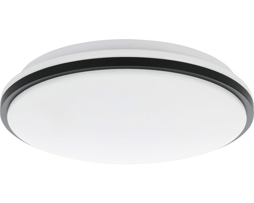 LED Deckenleuchte Metall/Kunststoff 18W 2000 lm 4000 K neutralweiß HxØ 65x340 mm weiß Dekor Ring schwarz mit Kristalleffekt LED Deckenleuchte Metall/Kunststoff 18W 2000 lm 4000 K neutralweiß HxØ 65x340 mm weiß Dekor Ring schwarz mit Kristalleffekt