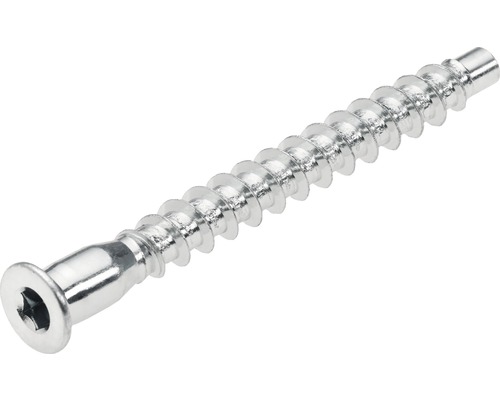 Eine einzelne Holzschraube mit Senkkopf