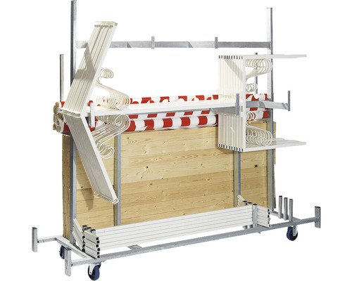 Rollwagen zur Lagerung und zum Transport von Rollos