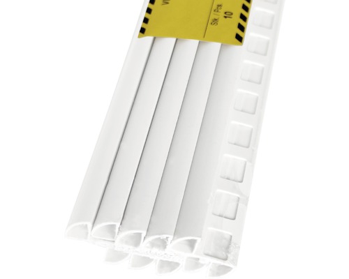 PVC Viertelkreisprofil Objekt-Fliesenschiene 10er Pack weiß 10 mm 300 cm