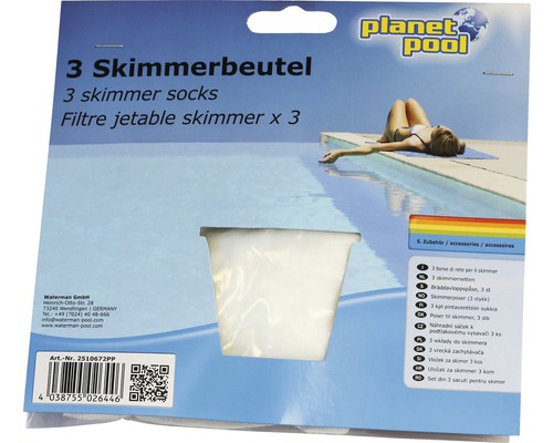 Drei Skimmerbeutel für Pools