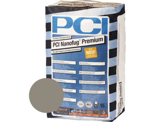 PCI Nanofug® Premium Variabler Flexfugenmörtel für alle Fliesen und Natursteine zementgrau 15 kg