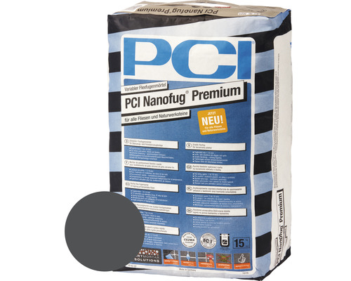 PCI Nanofug® Premium Variabler Flexfugenmörtel für alle Fliesen und Natursteine anthrazit 15 kg