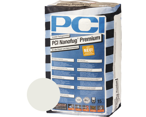 PCI Nanofug® Premium Variabler Flexfugenmörtel für alle Fliesen und Natursteine silbergrau 15 kg