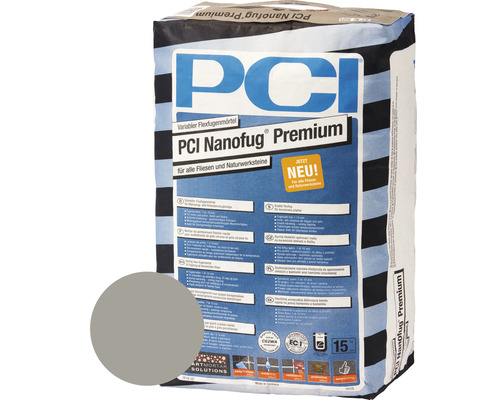 PCI Nanofug® Premium Variabler Flexfugenmörtel für alle Fliesen und Natursteine sandgrau 15 kg