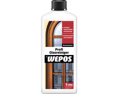 Glasreiniger Wepos 1,0 L WEPOS Profi Glasreiniger, 1 Liter Flasche