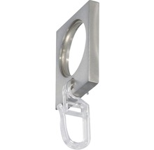 Gardinenring rechteckig mit Haken für Narvik edelstahl-optik Ø 16 mm 8 Stk.