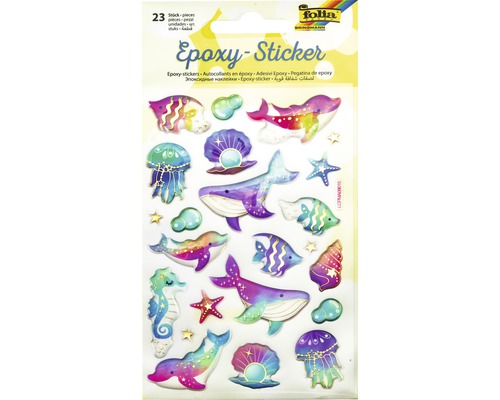 GLOREX Epoxy-Sticker Ganzjahr Set 5 – Selbstklebende Glitzer-Sticker Für Glas, Metall, Kerzen & Mehr