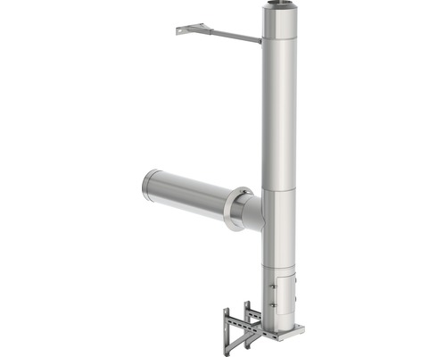 Edelstahlschornstein mit Wandhalterung