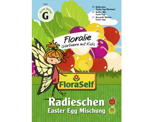 Gemüsesamen FloraSelf Floralie-Gärtnern mit Kids Radieschen bunt 'Easter Egg Mix' Radieschen Saatgutmischung ''Easter Egg'' für Kinder