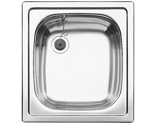 Spülbecken aus Edelstahl mit Abflussstopfen