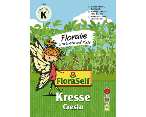 Kräutersamen FloraSelf Floralie-Gärtnern mit Kids Kresse 'Cresto' Saatscheibe Floraliesamen Kresse Cresto