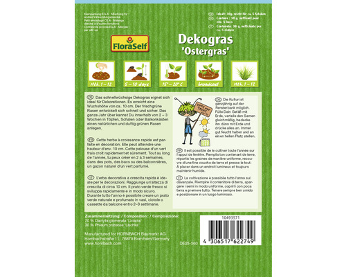 Floraself Dekogras Ostergras Samenpackung