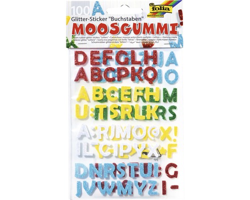 Moosgummi Glitter-Sticker Buchstaben 100-tlg.-0
