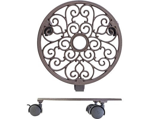 Rolluntersetzer für Blumentöpfe aus Metall mit verzierter Oberfläche