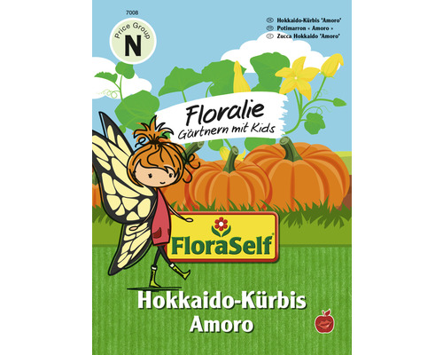 Gemüsesamen FloraSelf Floralie-Gärtnern mit Kids Kürbis 'Amoro'-0