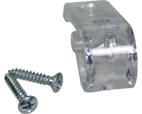 Transparenter Rollohalter aus Kunststoff mit Schraube