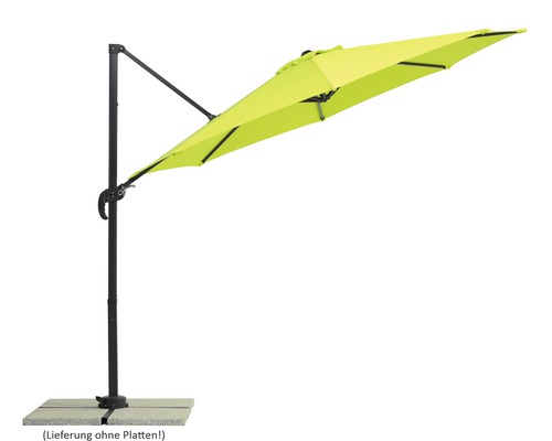 Sonnenschirm Schneider Rhodos Junior Ø 300 cm apfelgrün Freiarm-Sonnenschirm mit Standfuß für den Garten